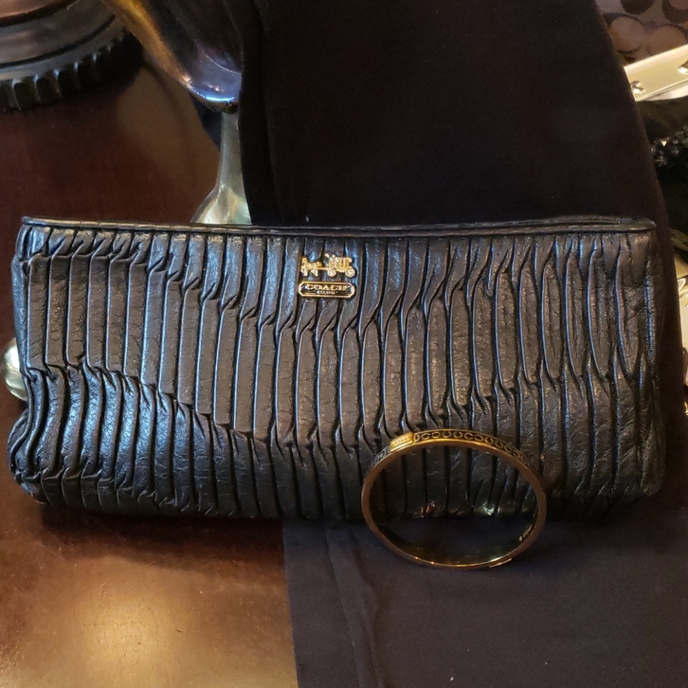 COACH leather clutch wristlet